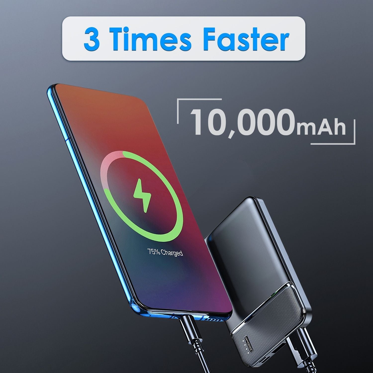 Power Bank Portable Phone Charger for Home Office Travel External Battery Pack with 1 Micro USB Cable Fit For IOSPhone 13/12 Samsung Galaxy S21 And More New Era Fashion LLc