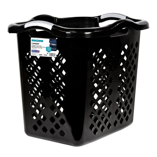 Lamper 2 Bushel Laundry Basket, Black/Silver New Era Fashion LLc