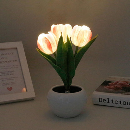 Tulip Lamp - LED Replica Tulip Table Lamp with Flower Vase for Desktop Decoration. Suitable for home, living room, desktop decoration, holiday gifts, atmosphere decoration lamps. Powered by USB New Era Fashion LLc