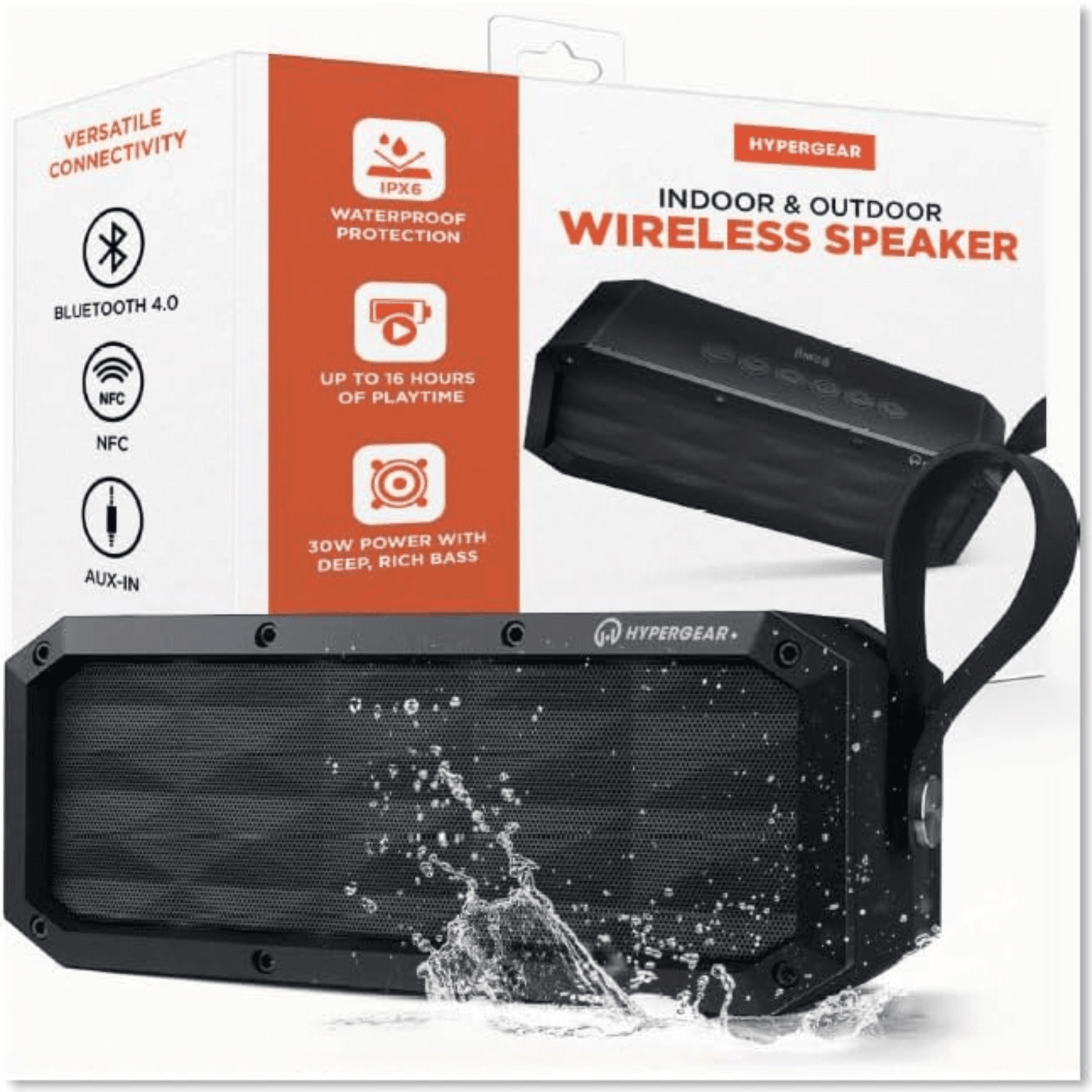 HyperGear Beast XL Water-Resistant Wireless Speaker New Era Fashion LLc