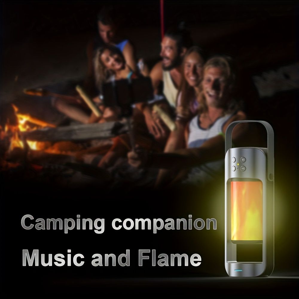 Portable Wireless Flame LED Speaker With Wireless Charger; Speaker With 10 Hours Working Time; 10W Speaker BT 4.2 Version; Mega Bass Sound Quality For Indoor And Outdoor New Era Fashion LLc