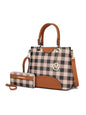 MKF Collection Gabriella Checkers Handbag with Wallet by Mia k New Era Fashion LLc