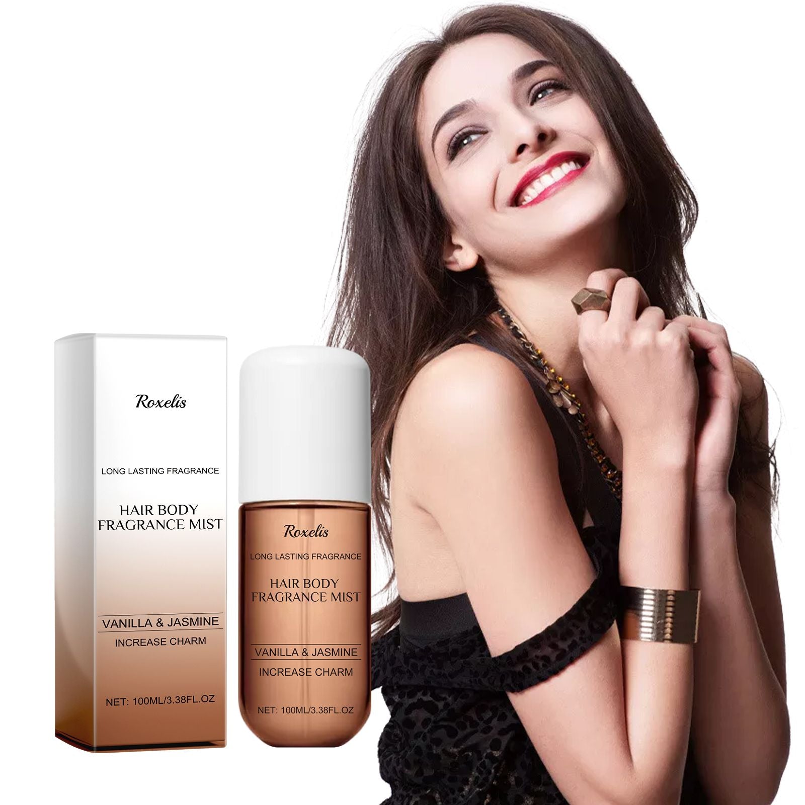 Roxelis Vanilla Jasmine Fragrance Spray, Behind The Ears Neck Wrist Natural Fresh Fragrance Long-Lasting Fragrance New Era Fashion LLc
