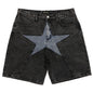 Trendy Harajuku Oversized Denim Shorts for Men - Casual Hip Hop Patchwork Design - Summer Streetwear Blue Jeans New Era Fashion LLc