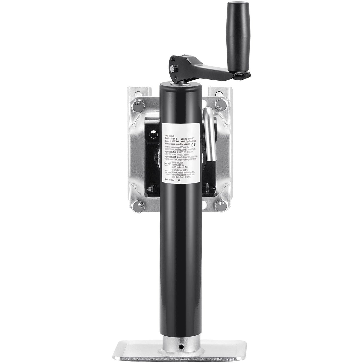 Trailer Jack, 2000 lbs Dynamic Load Capacity, Heavy Duty Swivel Bolt-on Trailer Jack, 10" Lift Trailer Jack Stand with Handle for RV Trailer, Horse Trailer, Utility Trailer, and Yacht Trailer New Era Fashion LLc