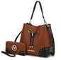 MKF Collection Candice Color Block Bucket Handbag with matching Wallet by Mia K New Era Fashion LLc