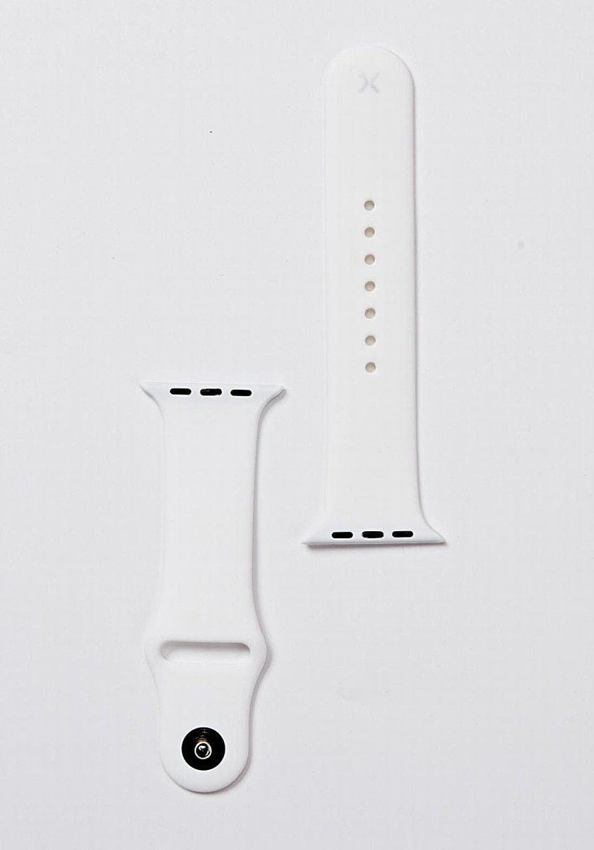 White Silicone Watch Band Made for Apple Watch - Large (42/44/45/49mm) New Era Fashion LLc
