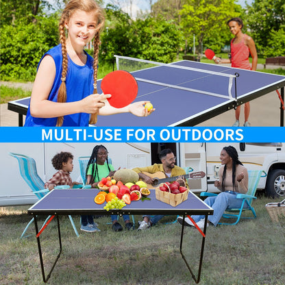 Table Tennis Table Foldable & Portable Ping Pong Table Set with Net and 2 Ping Pong Paddles for Indoor Outdoor Game New Era Fashion LLc