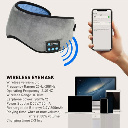 Sleep Mask; WirelessSleeping Headphones Music Earbud EyeMask For Side Sleepers Men; Women Girl Ultra Soft Thin Speakers Cool New Era Fashion LLc