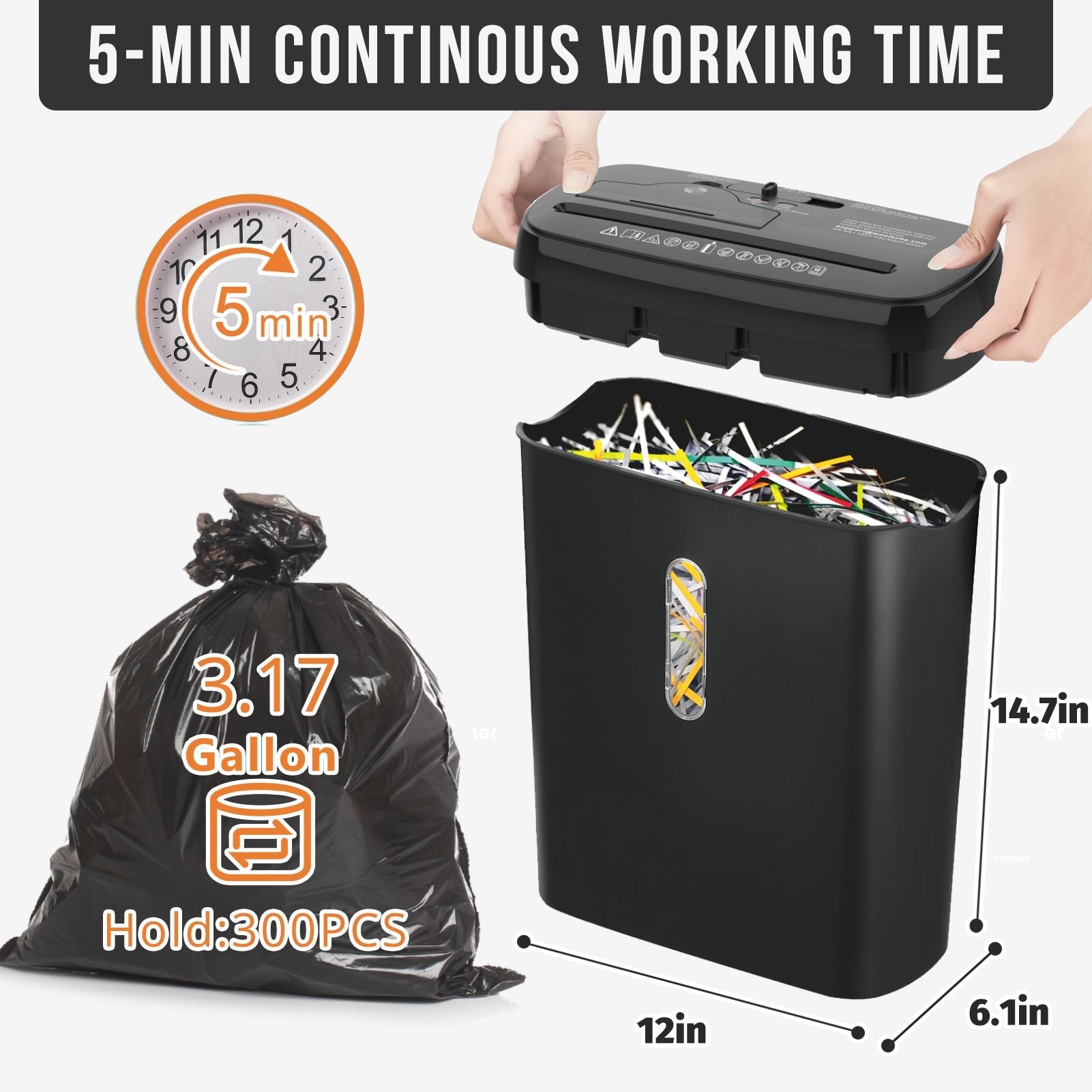 Woolsche Home Office Paper Shredder-10-Sheet Strip Cut with 3.17-Gallon Basket - P-2 Security Level - CD & Credit Card Shredder - Durable & Fast - Jam Proof System - ETL Certified New Era Fashion LLc