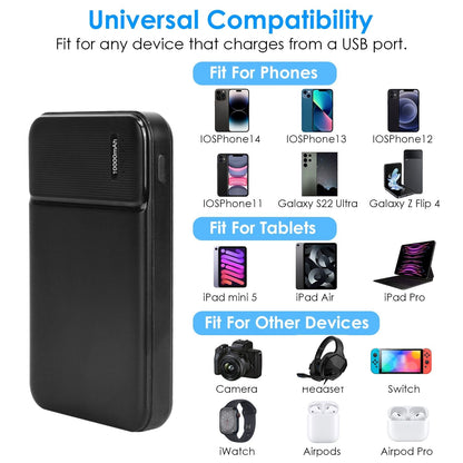 Power Bank Portable Phone Charger for Home Office Travel External Battery Pack with 1 Micro USB Cable Fit For IOSPhone 13/12 Samsung Galaxy S21 And More New Era Fashion LLc