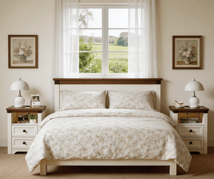 Farmhouse Side Table with Charging Station, Antique Nightstands with Drawers, Bedside Table with Open Shelf for Bedroom New Era Fashion LLc