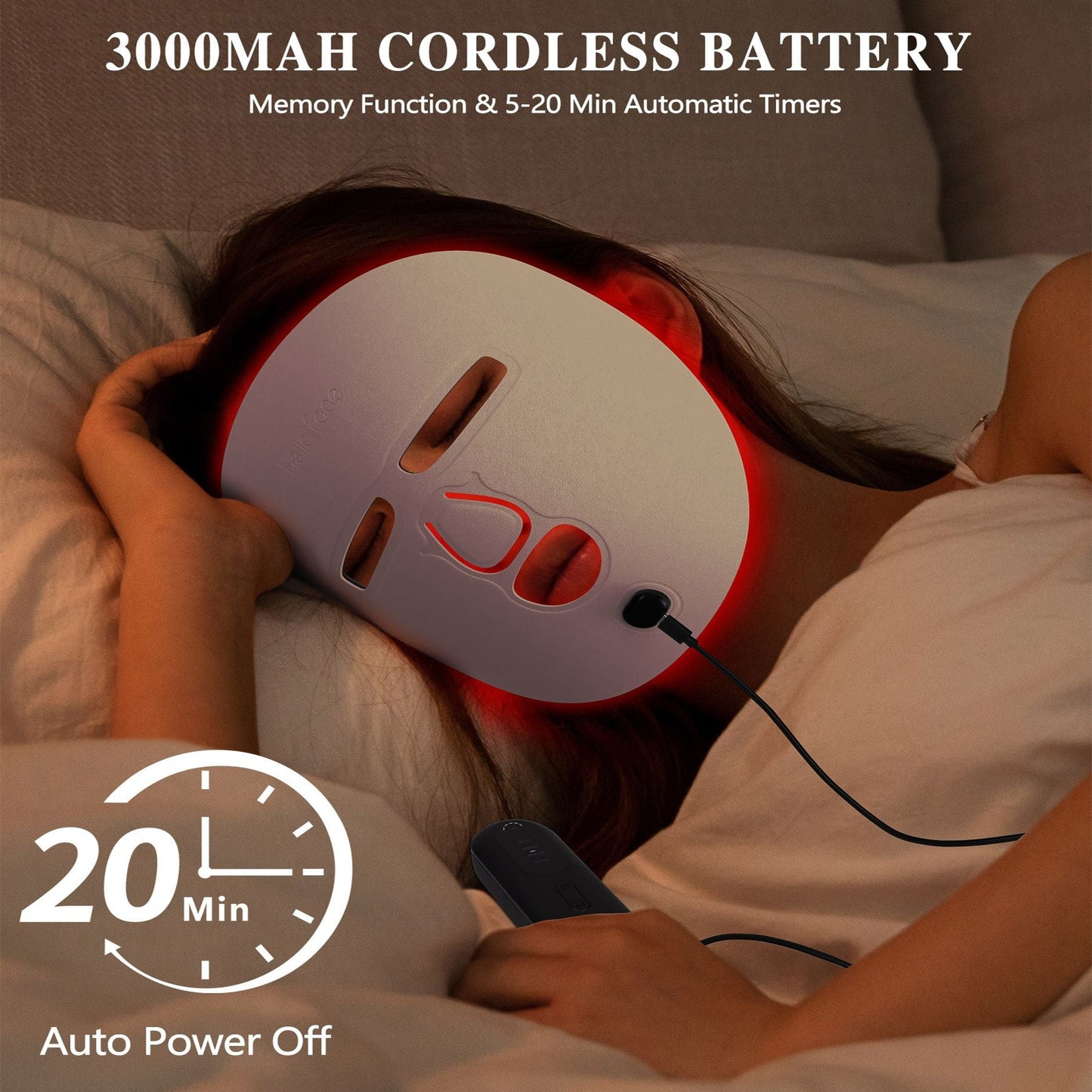 LED Face Mask Facial Care Tool, Red Light Therapy Mask for Face for Skincare at Home Travel New Era Fashion LLc