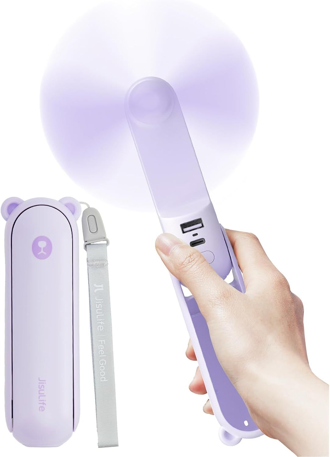 Handheld Fan with 4500 mAh Powerbank Max 37 Hours Runtime, Pocket Portable Battery Operated or USB Powered Folding Personal Fan, 3 Speeds, Gifts for Women Men Kids Gift for Festival New Era Fashion LLc