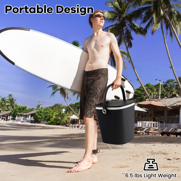 3-in-1 Portable Cooler Bar Table with Bottle Opener and Lift Top Lid for Camping Poolside New Era Fashion LLc