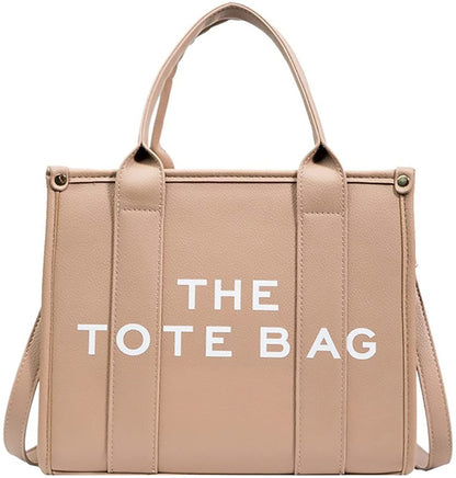 Roecytu PU Tote Bag for Women Simple Large-capacity Tote Bag Crossbody Tote Bag Messenger bag Handbag Zipper Fashion Tote Bag New Era Fashion LLc