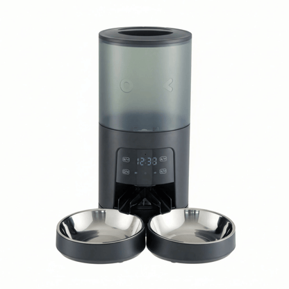 6L Automatic Cat Feeder for 2 Cats, Timed Cat Food Dispenser with 2 Stainless Bowls, 10s Voice Recorder, Dual Power Supply, 6 Meals 50 Portions Per Day, Dual Pet Feeder for Cat and Dog New Era Fashion LLc