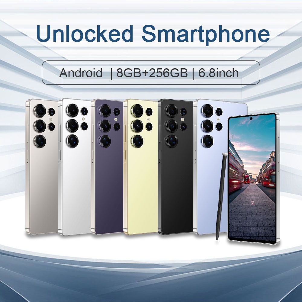 8+256GB Unlocked Smartphone, 6.8" HD+ Display, I24 5G Ultra Unlocked Phone, Built in Pen, 6000mAh Battery /Face ID+Fingerprint Lock/Dual SIM New Era Fashion LLc