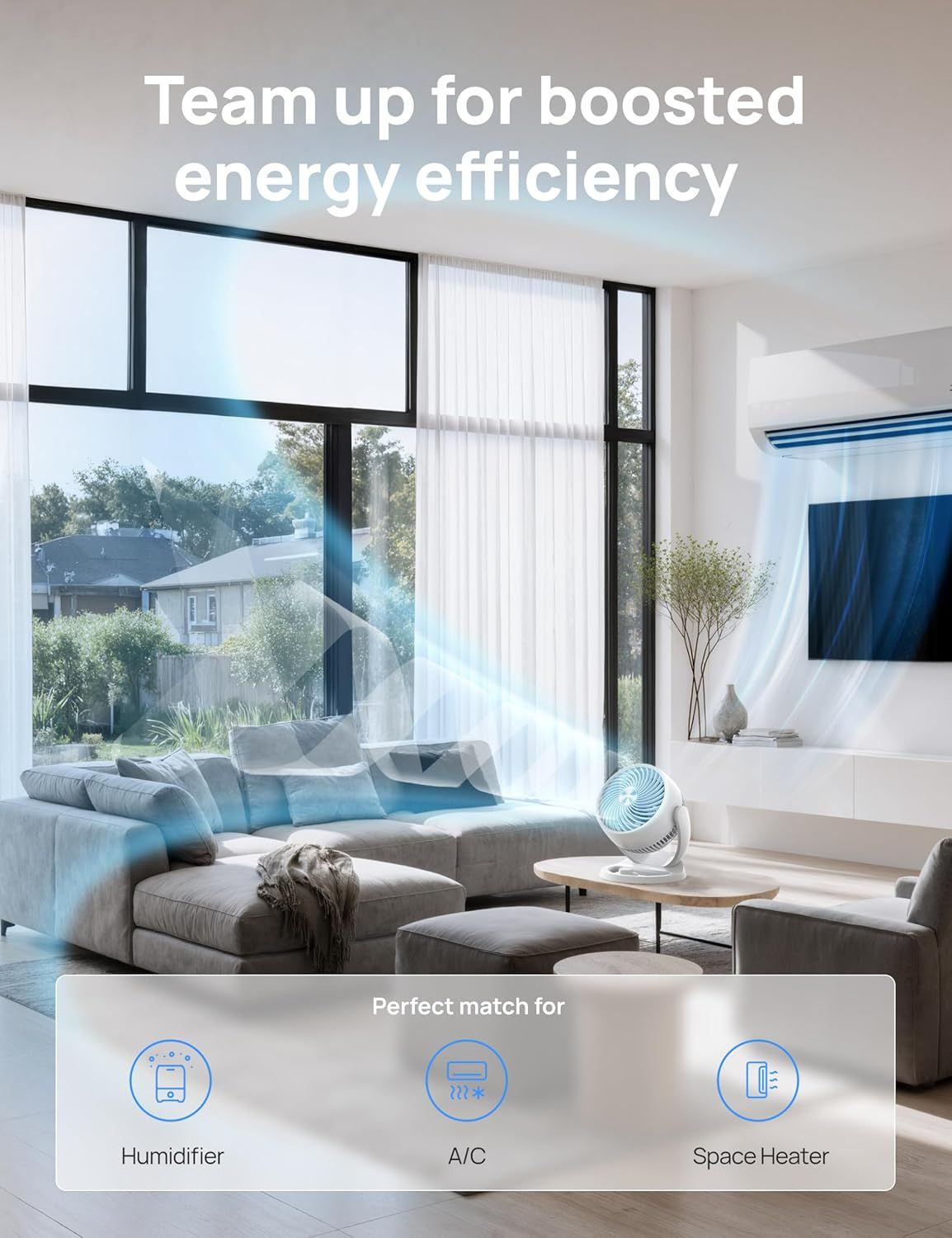 Fan for Bedroom, 12 Inches, 70ft Powerful Airflow, 25db Quiet Table Air Circulator Fans for Whole Room, 120° Adjustable Tilt, 3 Speeds, Desktop Fan for Home, Office, Kitchen New Era Fashion LLc