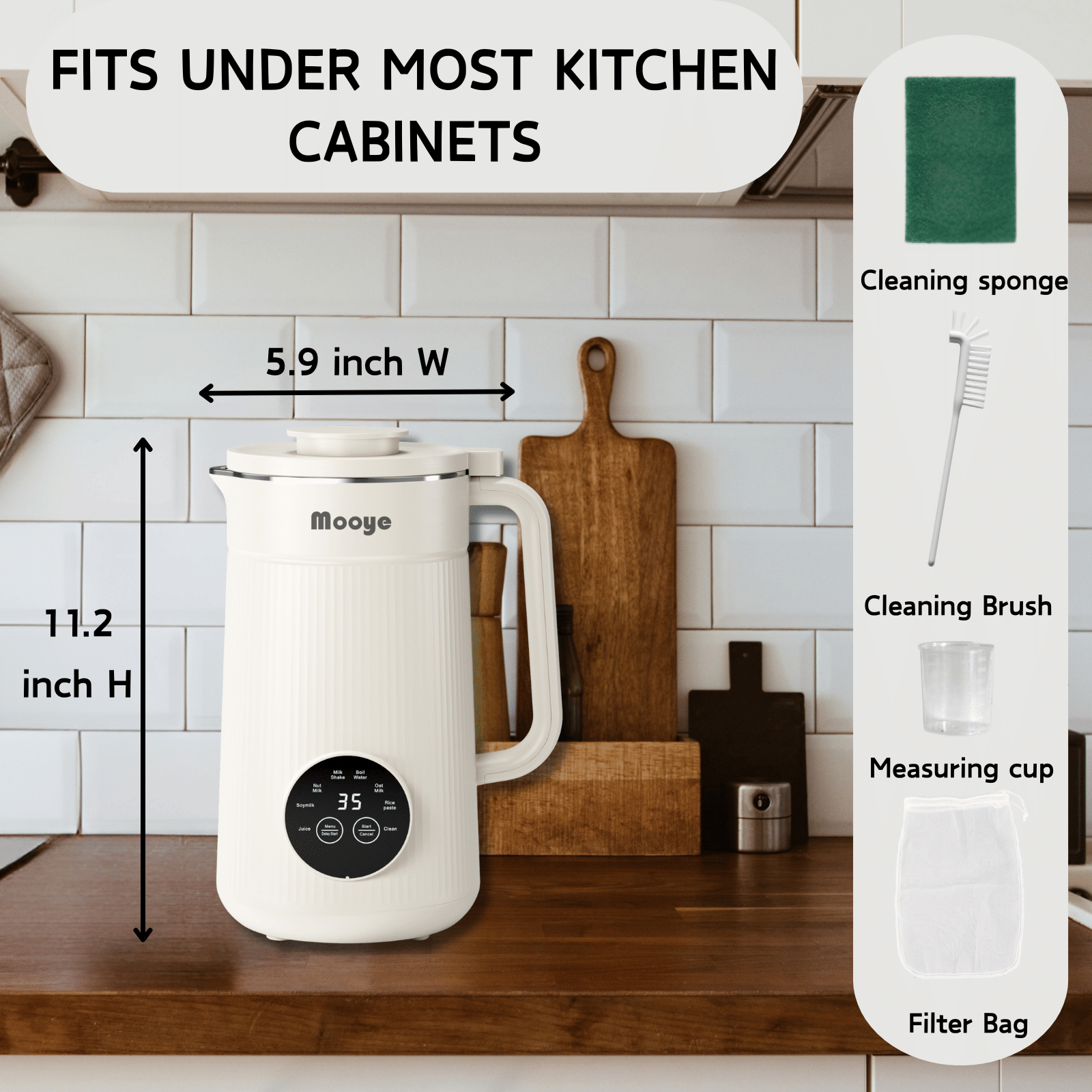 8 in 1 Automatic Nut Milk Maker Machine,35oz Multi-Functional Soy Milk Maker with 10 Blades, Plant-Based, Oat, Almond, Dairy Free Beverages with 12h Timer, Heating, Auto-clean, Keep Warm 2h New Era Fashion LLc