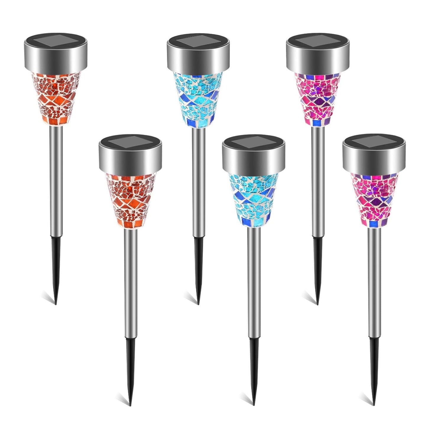 6Packs Solar Garden Lights Outdoor Solar Pathway Lights IP44 Water Resistant Landscape Lights New Era Fashion LLc