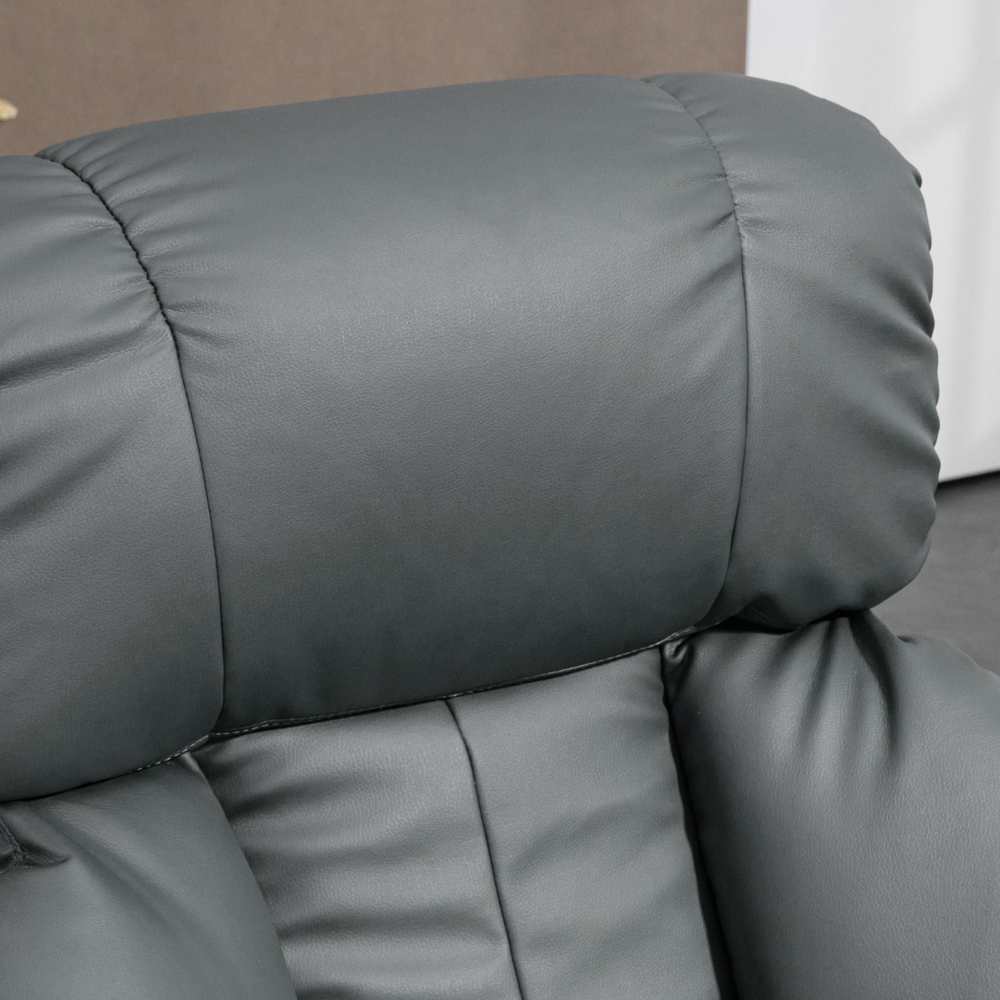 Faux Leather Swivel Massage Recliner with Ottoman, Remote, Side Pocket for Relaxation | Living Room Essentials New Era Fashion LLc