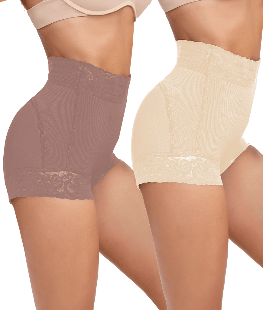 2 Pack Tummy Control Underwear for Women High Waisted Butt Lifting Panties Lace Breathable Comfortable Briefs New Era Fashion LLc