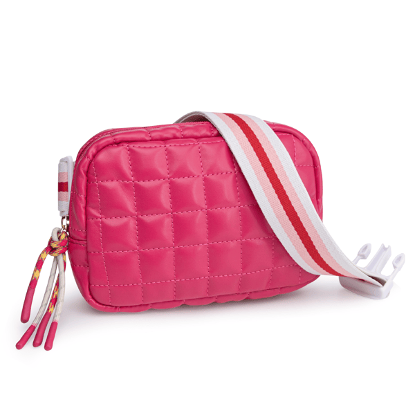 Puffer Bag Quilted Belt Bag Small Puffy Fanny Pack for Woman Running Traveling Hiking Workout Sports with Adjustable Strap-Rose New Era Fashion LLc