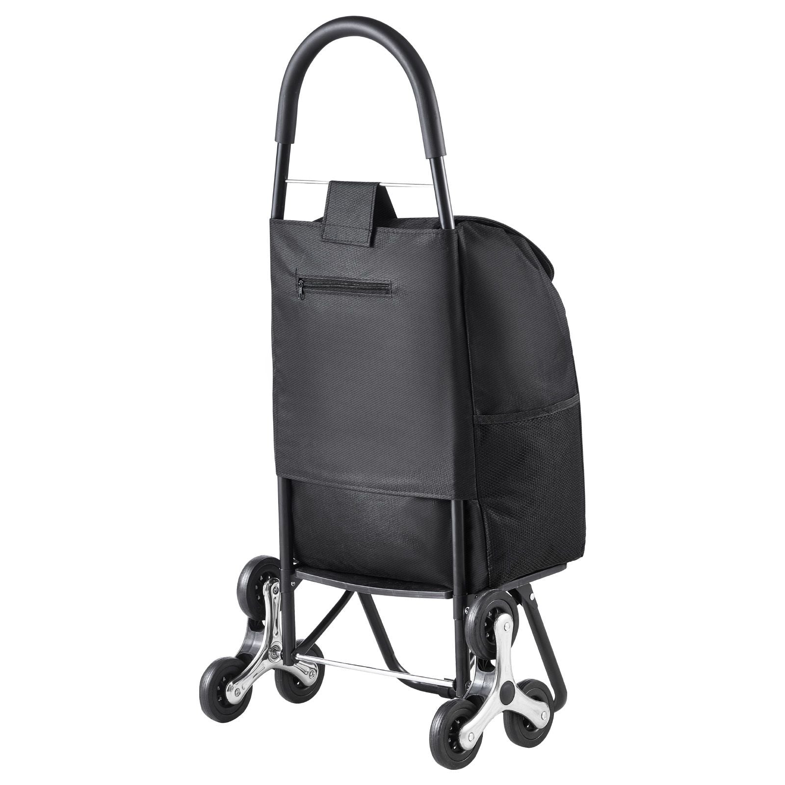 Stair Climber Trolley Dolly, 36L Folding Shopping Cart, Grocery Cart Trolley Laundry Stair Climbing Handcart with 6 Wheels & Oxford Cloth Bag, Foldable Cart for Shopping Grocery Laundry, Black New Era Fashion LLc