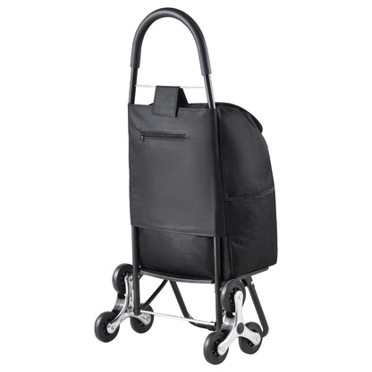 Stair Climber Trolley Dolly, 36L Folding Shopping Cart, Grocery Cart Trolley Laundry Stair Climbing Handcart with 6 Wheels & Oxford Cloth Bag, Foldable Cart for Shopping Grocery Laundry, Black New Era Fashion LLc