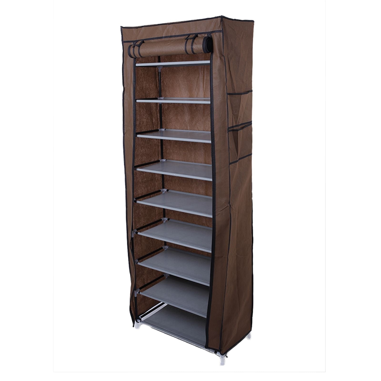 Room-saving 10-Layers 9 Lattices Non-woven Fabric Shoe Rack Black New Era Fashion LLc