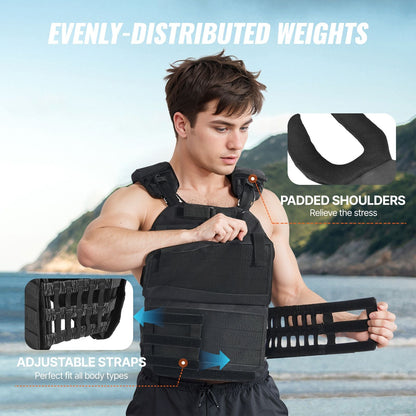 Weighted Vest, 40lb Weight Vest, Adjustable Body Weight Jacket for Men Women, Workout Equipment for Strength and Endurance Training, Running, Jogging, Walking, Fitness, and Weight Loss New Era Fashion LLc