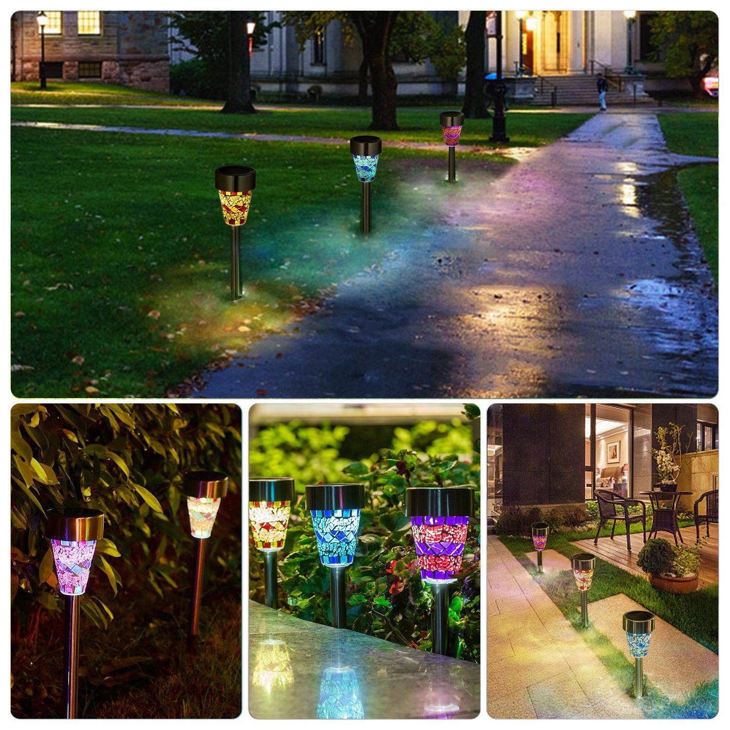 6Packs Solar Garden Lights Outdoor Solar Pathway Lights IP44 Water Resistant Landscape Lights New Era Fashion LLc