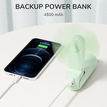 Handheld Fan with 4500 mAh Powerbank Max 37 Hours Runtime, Pocket Portable Battery Operated or USB Powered Folding Personal Fan, 3 Speeds, Gifts for Women Men Kids Gift for Festival New Era Fashion LLc