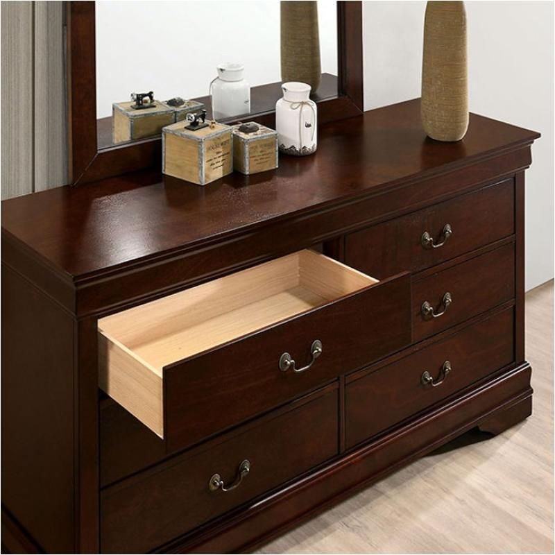 1pc Nightstand Cherry Finish Louis Philippe Solid wood English Dovetail Construction Antique Nickle Hanging Pulls New Era Fashion LLc