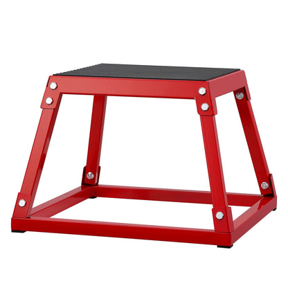 Plyometric Jump Box, 12 Inch Plyo Box, Steel Plyometric Platform and Jumping Agility Box, Anti-Slip Fitness Exercise Step Up Box for Home Gym Training, Conditioning Strength Training, Red New Era Fashion LLc