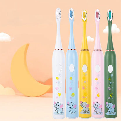 Sonic Children's Electric Toothbrush Kids 3 To 15 Years Old Oral Care Cartoon Animal Pattern Elephant USB Charging Tooth Brush New Era Fashion LLc