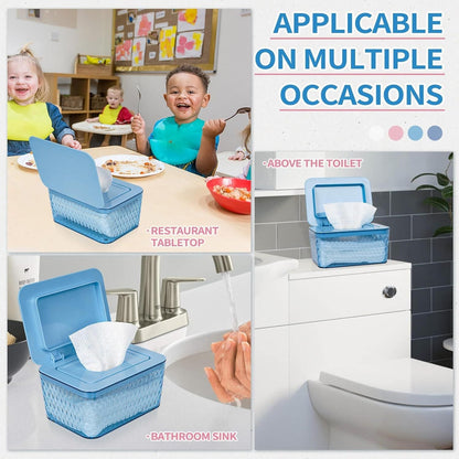 Wipes Dispenser, One-Handed Operation Wipe Holder for Baby & Adult, Seal-Designed Wipes Container for Bathroom Keep Diaper Wipes Fresh New Era Fashion LLc