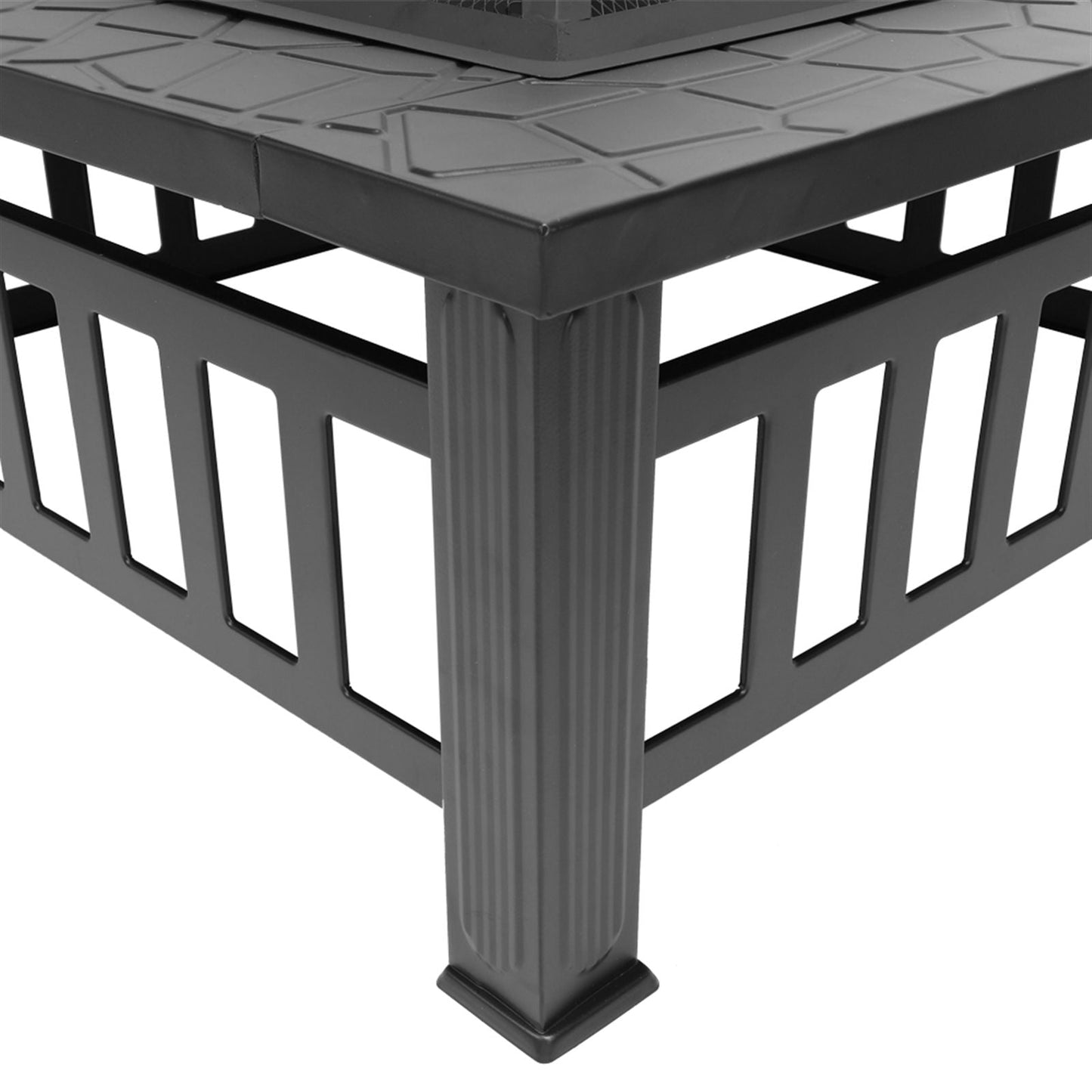 Portable Courtyard Metal Fire Pit with Accessories Black New Era Fashion LLc