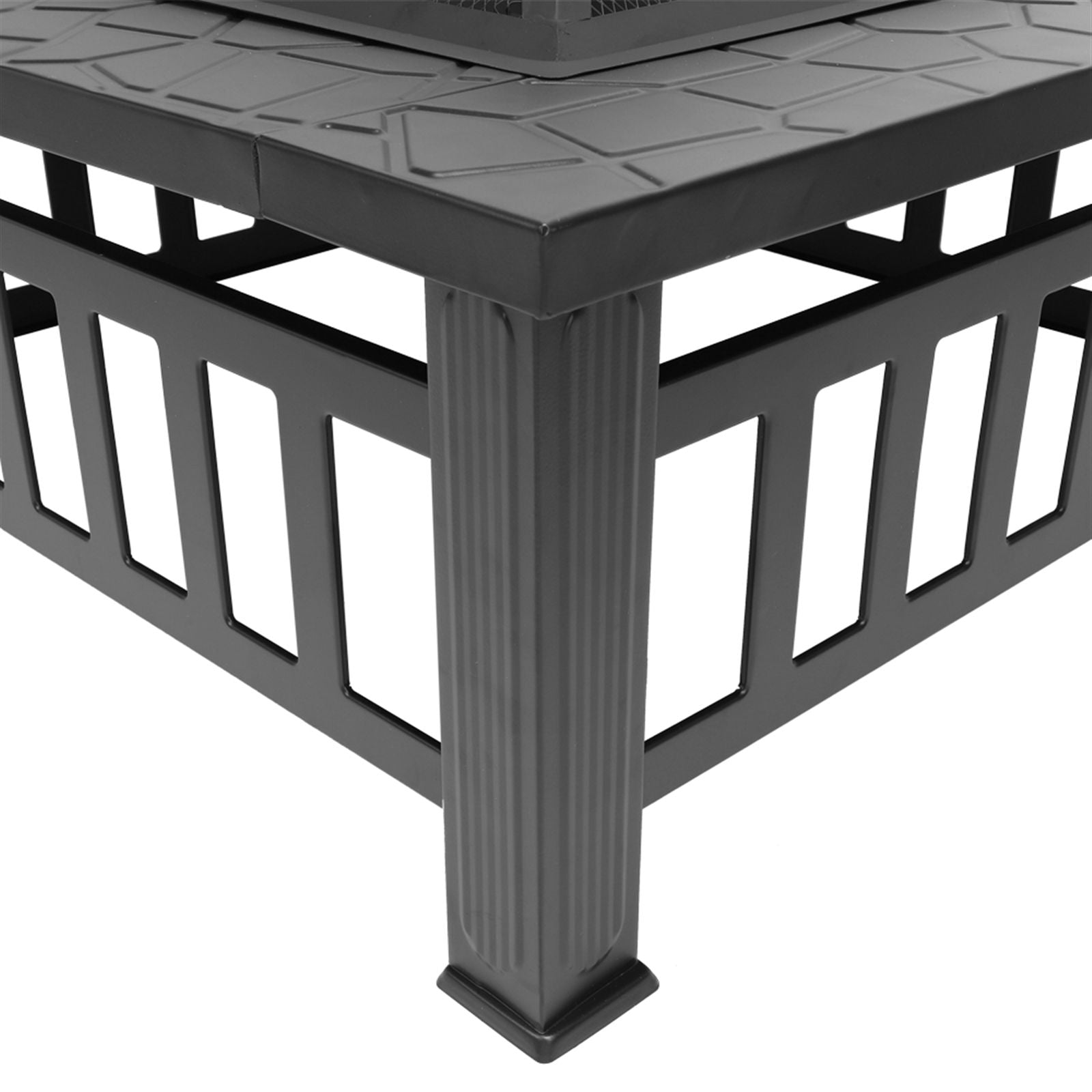 Portable Courtyard Metal Fire Pit with Accessories Black New Era Fashion LLc