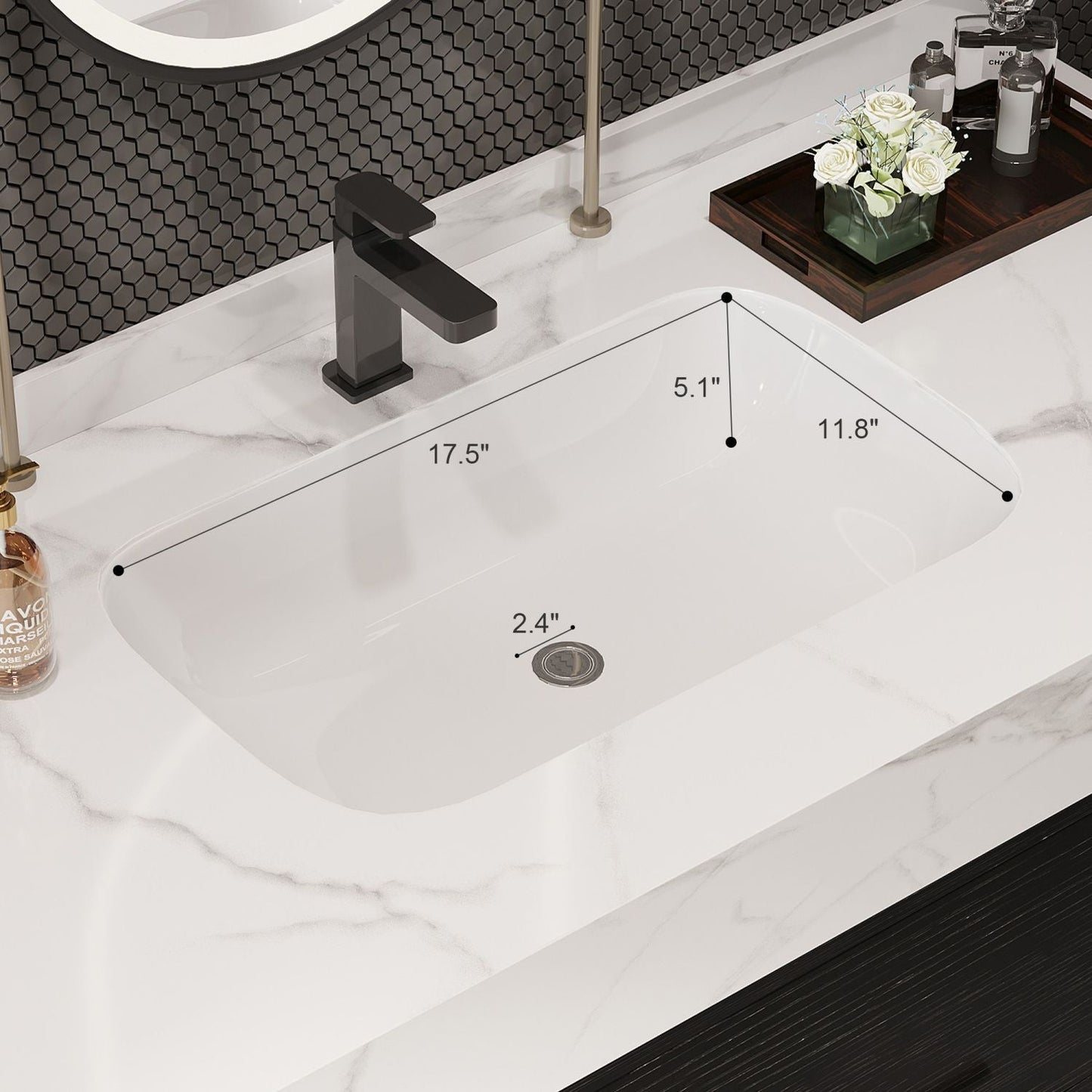 39.4" Bathroom Vanities with Ceramic Sink,Floating Bathroom Vanity,Wall Mounted Storage Cabinet with 2 Drawers and 2 Storage Spaces,Modern Bathroom Sink Cabinet with Metal Handles New Era Fashion LLc