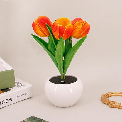 Tulip Lamp - LED Replica Tulip Table Lamp with Flower Vase for Desktop Decoration. Suitable for home, living room, desktop decoration, holiday gifts, atmosphere decoration lamps. Powered by USB New Era Fashion LLc
