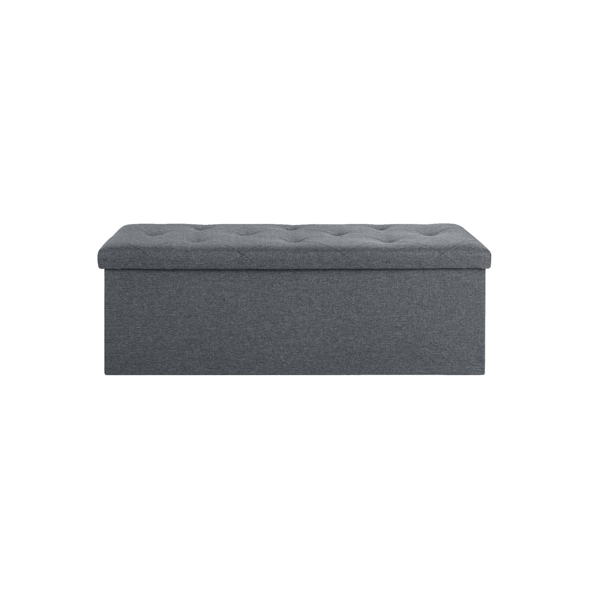 Folding Storage Ottoman Bench, Ottoman Foot Rest, End of Bed Bench, Storage Chest, for Living Room, Bedroom, Entryway, 43 Inches, Gray New Era Fashion LLc