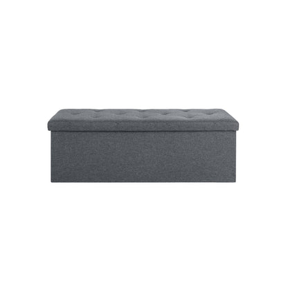 Folding Storage Ottoman Bench, Ottoman Foot Rest, End of Bed Bench, Storage Chest, for Living Room, Bedroom, Entryway, 43 Inches, Gray New Era Fashion LLc