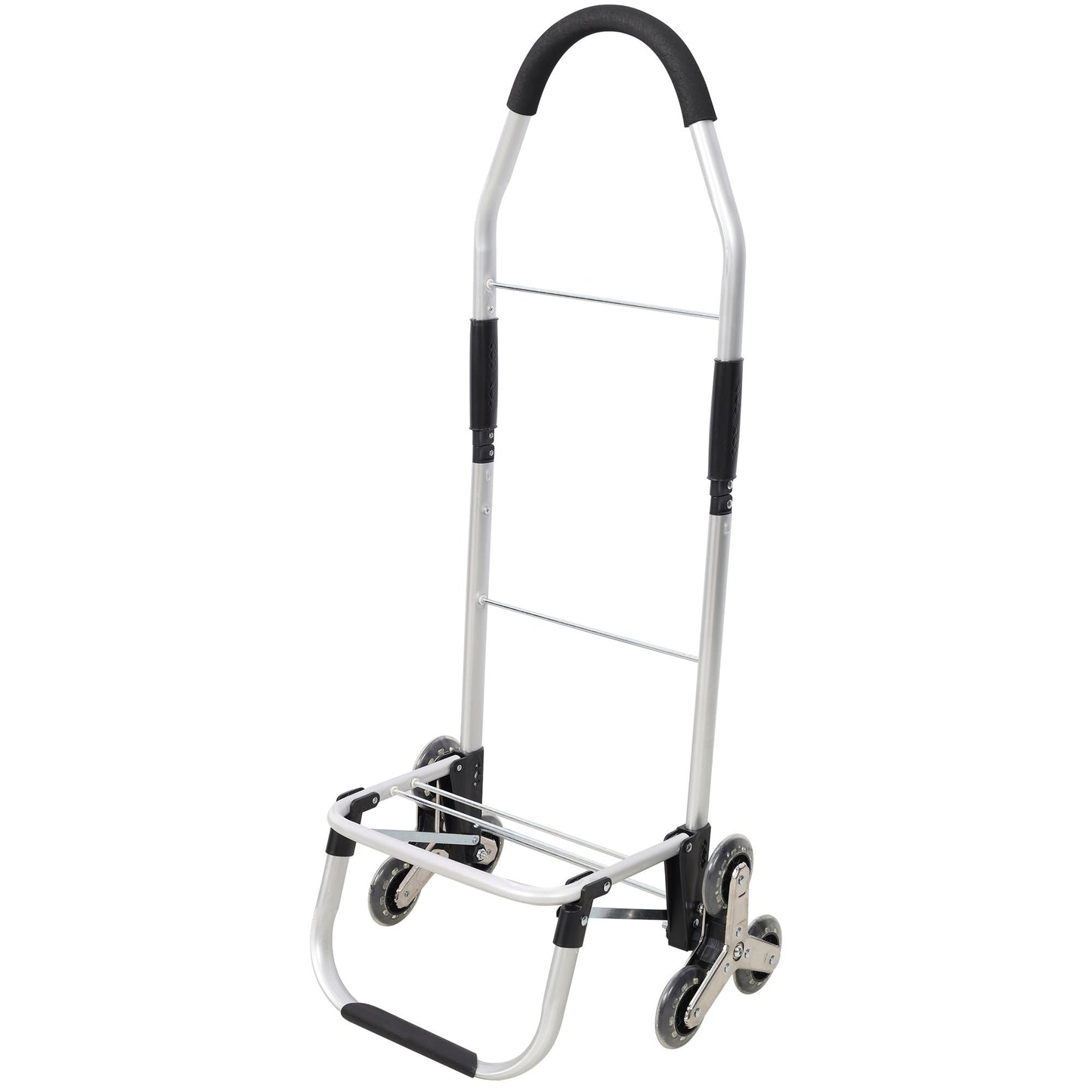 2 in 1 Shopping Stair Trolley with Wheels,Trolley Black Foldable Shopping Cart,Removable Shopping Oxford Waterproof Bag,Stainless Steel Triangular Wheels, Black New Era Fashion LLc