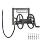 Wall Mounted Garden Hose Reel, Holds 125 ft 5/8-inch Hose, Heavy-Duty Water Hose Winder, Space-Saving Design, Outdoor Manual Reel with Brass Fitting and Storage Basket for Yard Lawn New Era Fashion LLc