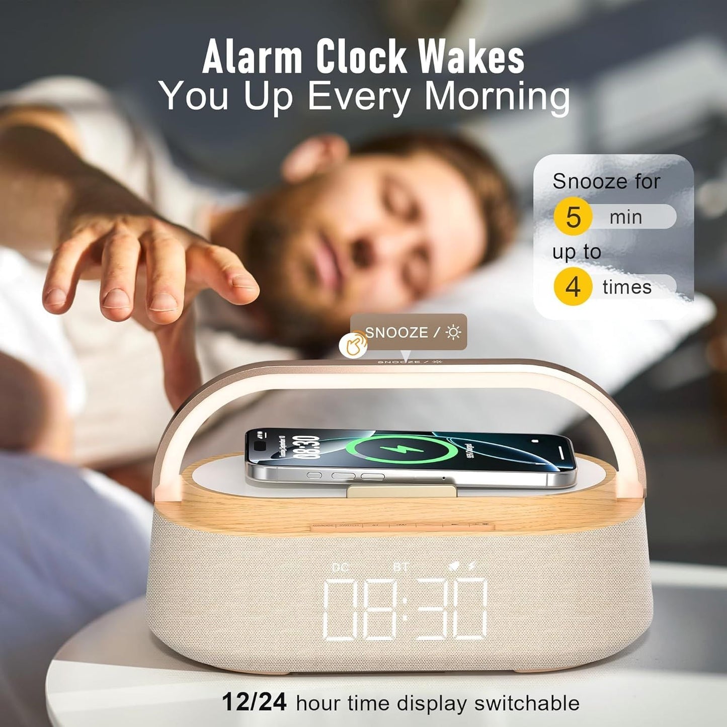 Bluetooth Speaker with Wireless Charge FM Radio 2500mAh Battery, LED Night Light Suitable for Home,Bedroom,Office,Gifts New Era Fashion LLc