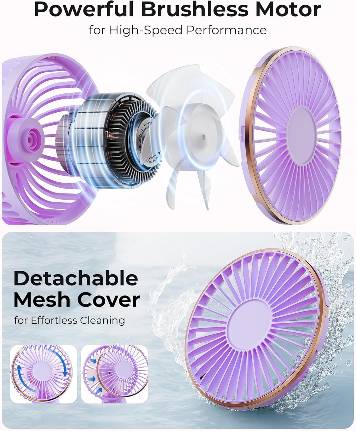 Portable Handheld Fan, Portable Fan Rechargeable, 4000mAh, 180° Adjustable, 6 Speed Wind, Display Electricity in Real Time, USB Rechargeable Foldable F an, Quiet Personal Fan as Power Bank New Era Fashion LLc