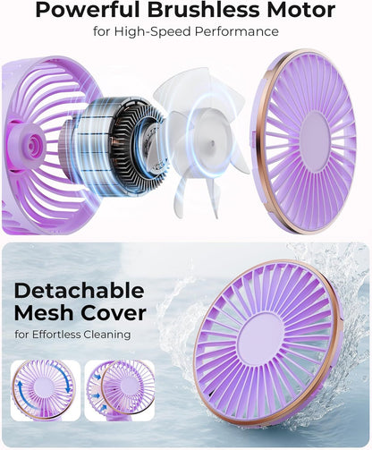 Portable Handheld Fan, Portable Fan Rechargeable, 4000mAh, 180° Adjustable, 6 Speed Wind, Display Electricity in Real Time, USB Rechargeable Foldable F an, Quiet Personal Fan as Power Bank New Era Fashion LLc