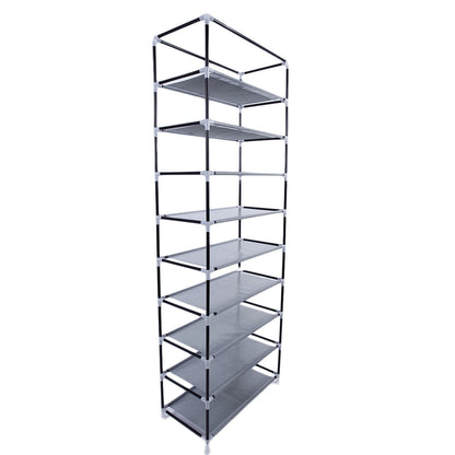 Room-saving 10-Layers 9 Lattices Non-woven Fabric Shoe Rack Black New Era Fashion LLc